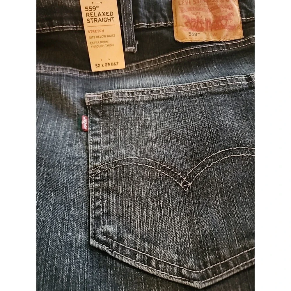 Levis 559 Relaxed Straight Jeans Mens 52x29 Denim NEW NWT Big‎ Tall L100 Comfy